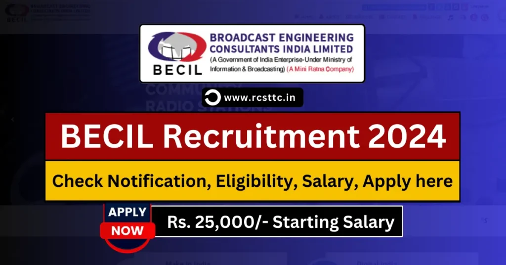 BECIL Recruitment 2024 Apply Online, Check Notification, Eligibility, Salary Structure